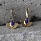 Gemstone Earrings,Blue Sapphire Earrings,Dangle Earrings for Women,Gold Plated Earrings,Boho Earrings,Blue Earrings for Women