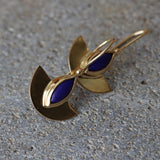 Gemstone Earrings,Blue Sapphire Earrings,Dangle Earrings for Women,Gold Plated Earrings,Boho Earrings,Blue Earrings for Women