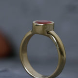 Gold Handcrafted Carnelian Gemstone Ring | Minimalist Statement Ring | July Birthstone Gift