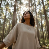 Spiral Pendant Necklace • Handmade Spiritual Silver Jewelry • Birthstone enlayed at the back