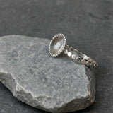 Dainty Sterling Silver Dome Ring • Handmade Granulated Circle Ring • Minimalist Dot Band Jewelry
