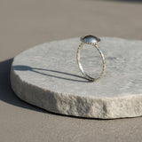 Dainty Sterling Silver Dome Ring • Handmade Granulated Circle Ring • Minimalist Dot Band Jewelry