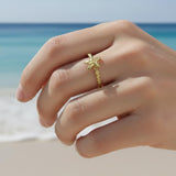 Delicate Gold Starfish Ring • Beach Lover Gift • Handmade Ocean-Inspired Jewelry
