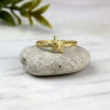 Delicate Gold Starfish Ring • Beach Lover Gift • Handmade Ocean-Inspired Jewelry