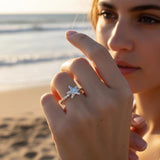 Sterling Silver Starfish Ring • Ocean Lover Gift • Handmade Sea-Inspired Jewelry