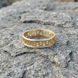 Women’s Gold Geometric Cut-Out Ring • Handmade Openwork Band • Minimalist Modern Jewelry