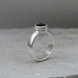 Black Onyx Sterling Silver Solitaire Ring