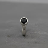 Black Onyx Solitaire Ring in Sterling Silver