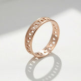 Men’s Gold Geometric Cut-Out Ring • Handmade Openwork Band • Minimalist Modern Jewelry