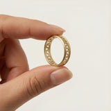 Women’s Gold Geometric Cut-Out Ring • Handmade Openwork Band • Minimalist Modern Jewelry