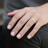 Women’s Gold Geometric Cut-Out Ring • Handmade Openwork Band • Minimalist Modern Jewelry