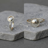 Dainty Sterling Silver Dome Ring • Handmade Granulated Circle Ring • Minimalist Dot Band Jewelry