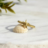 Delicate Gold Starfish Ring • Beach Lover Gift • Handmade Ocean-Inspired Jewelry