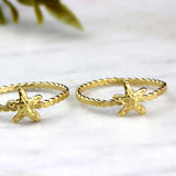 Delicate Gold Starfish Ring • Beach Lover Gift • Handmade Ocean-Inspired Jewelry