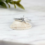 Sterling Silver Starfish Ring • Ocean Lover Gift • Handmade Sea-Inspired Jewelry