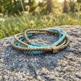 Turquoise & Gold Wrap Bracelet
