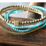 Turquoise & Gold Wrap Bracelet
