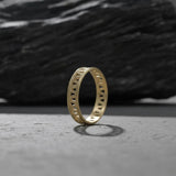Women’s Gold Geometric Cut-Out Ring • Handmade Openwork Band • Minimalist Modern Jewelry