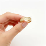 Women’s Gold Geometric Cut-Out Ring • Handmade Openwork Band • Minimalist Modern Jewelry