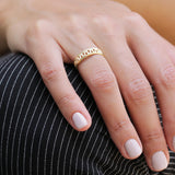 Women’s Gold Geometric Cut-Out Ring • Handmade Openwork Band • Minimalist Modern Jewelry