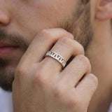 Men’s Oxidized Silver Geometric Ring