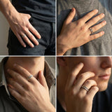 Men’s Sterling Silver Geometric Cut-Out Ring • Handmade Openwork Band • Minimalist Modern Men’s Jewelry