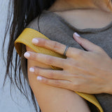 Oxidized Silver Geometric Ring for Women • Dark Openwork Band • Handmade Modern Artisan Jewelry