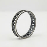 Men’s Oxidized Silver Geometric Ring • Dark Openwork Band • Handmade Modern Men’s Jewelry
