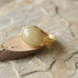 Fashionable 14k Citrine Ring - Vintage Style Jewelry, Hand Made Oval Citrine Solitaire Gold Birthstone Ring, Citrine Jewelry