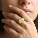 Fashionable 14k Citrine Ring - Vintage Style Jewelry, Hand Made Oval Citrine Solitaire Gold Birthstone Ring, Citrine Jewelry