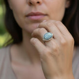 Oval Labradorite Silver Ring