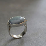 Oval Labradorite Silver Ring