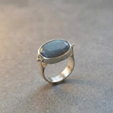 Oval Labradorite Silver Ring