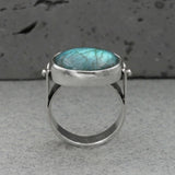 Oval Labradorite Silver Ring