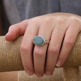 Oval Labradorite Silver Ring