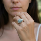 Oval Labradorite Silver Ring