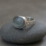 Oval Labradorite Silver Ring