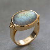 Oval Labradorite Silver Ring