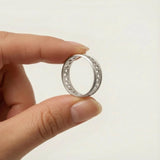 Sterling Silver Geometric Cut-Out Ring • Handmade Openwork Band • Minimalist Modern Jewelry For Women