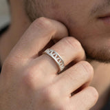 Men’s Sterling Silver Geometric Cut-Out Ring