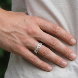 Men’s Sterling Silver Geometric Cut-Out Ring • Handmade Openwork Band • Minimalist Modern Men’s Jewelry