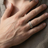 Men’s Sterling Silver Geometric Cut-Out Ring • Handmade Openwork Band • Minimalist Modern Men’s Jewelry