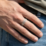 Men’s Sterling Silver Geometric Cut-Out Ring • Handmade Openwork Band • Minimalist Modern Men’s Jewelry