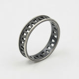 Oxidized Silver Geometric Ring for Women