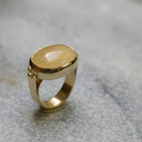 Fashionable 14k Citrine Ring - Vintage Style Jewelry, Hand Made Oval Citrine Solitaire Gold Birthstone Ring, Citrine Jewelry