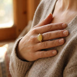 Fashionable 14k Citrine Ring - Vintage Style Jewelry, Hand Made Oval Citrine Solitaire Gold Birthstone Ring, Citrine Jewelry