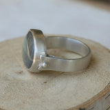 Oval Labradorite Silver Ring