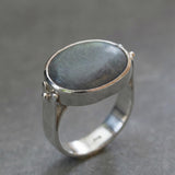 Oval Labradorite Silver Ring