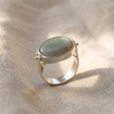 Oval Labradorite Silver Ring