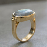 Oval Labradorite Silver Ring